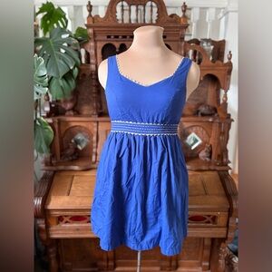 Judith March Blue Sleeveless Mini Dress With Bow Size Medium